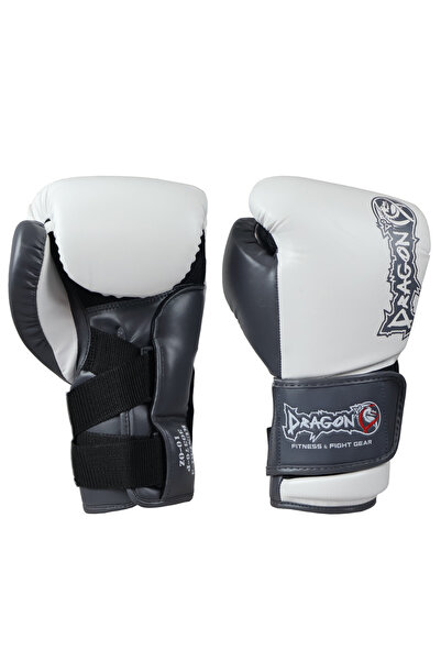 Dragondo 30376-P White Kunuri Boxing Gloves Muay Thai Gloves Kick Boxing Gloves