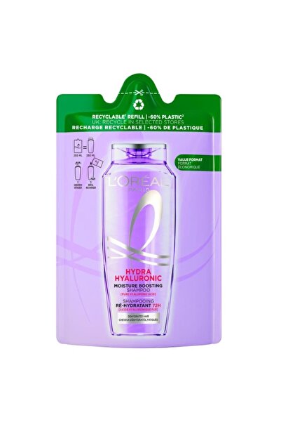 ELSEVE Set of 3 x Hyaluron Plump Shampoo Refill, for Dehydrated Hair, 250 ml