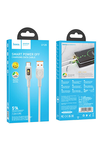 Hoco Cablu de date și încărcător (U120), USB-A la USB-C, 18W, 5A, alimentare ...