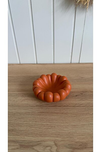 Porselian Orange Decorative Knuckle Bowl Concrete Keychain and Jewelry Dish 13cm Scandinavian Object