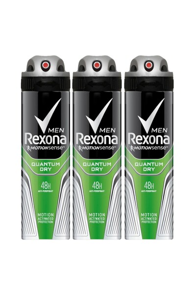 Rexona Set of 3 x Deodorant Spray Men Quantum Dry, 150 ml