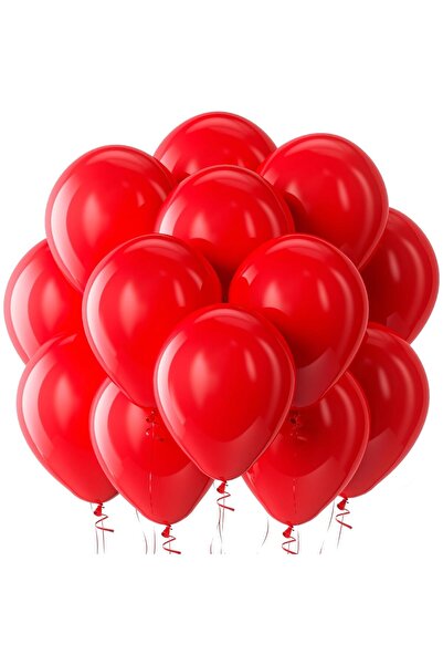 Flippy Set of 12 Standard Latex Balloons, 25 cm, Red