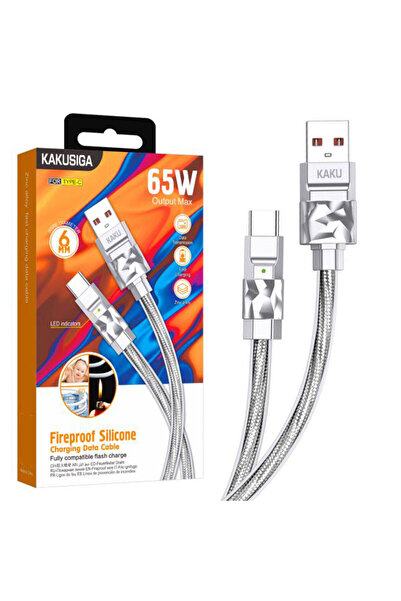 KAKUSİGA Cablu Date si Incarcare (KSC-956), USB-A la USB-C, 65W, 1m, Gray