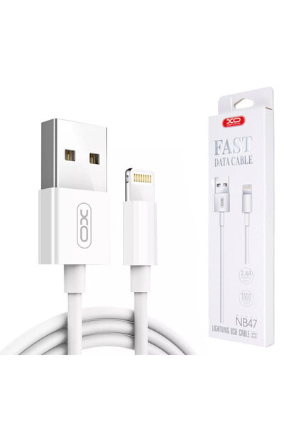 Xo Cablu Date si Incarcare (NB47), USB-A la Lightning, 2.4A, 1m, White