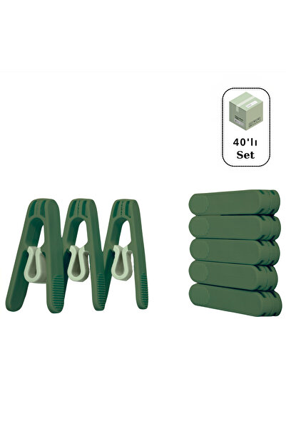 Makker Home 40'lı Premium Plastik Yaysız Mandal, Kırılmaz Mandal, Çamaşır Man...