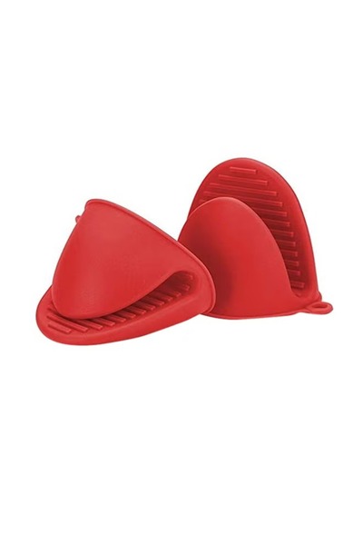 Generic قفازات فرن سيليكون حمراء، مقاومة للحرارة، قبضة محكمة، للطبخ والخبز