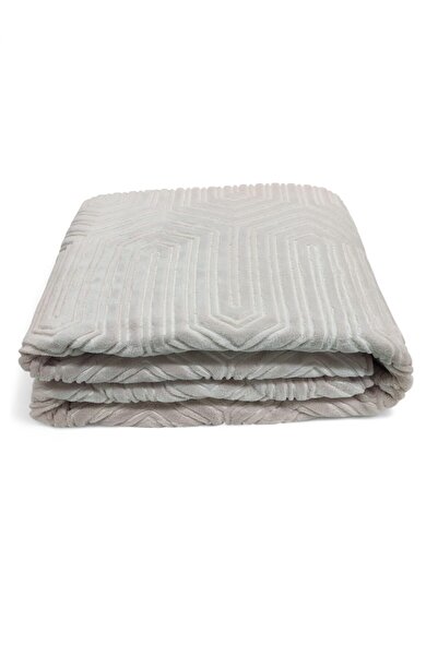 Özdilek Embos Plush Blanket Single Size - Gray