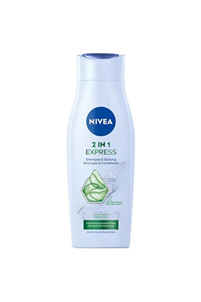 NIVEA Set of 2 x 2-in1 Hair Care Express Shampoo, for All Hair Types, 400 ml