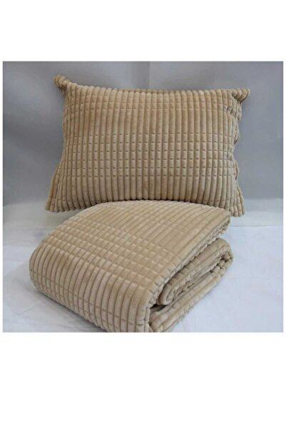 AKSU Modern Line 3 Piece Double Blanket Set Gray 50X70 2 Pillowcases