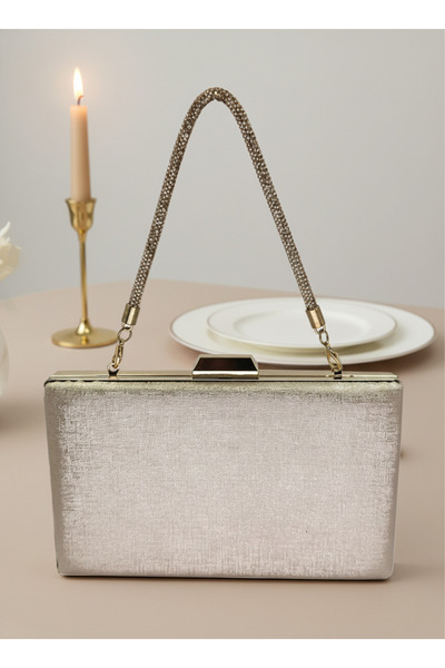 Biçanta Gold Gold Dore Color Matte Anti-Scratch Leather Stone Handle Wedding Engagement Graduation