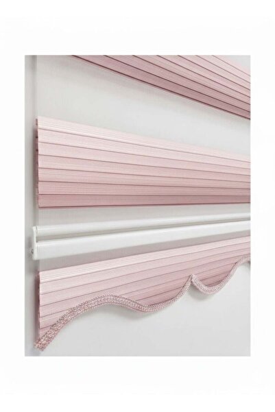 mis home ev tekstil Geniş Plise Dilimli Zebra Perde Pudra