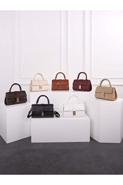 Rivina Women's Mini Lock Detailed Crossbody Hand and Shoulder Bag