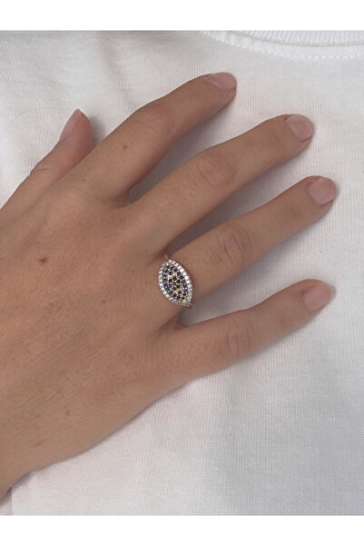 bijuxbymrv Navy Blue Zircon Stone Eye Ring