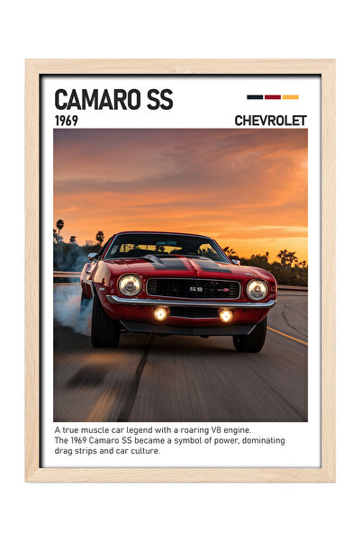 gxe.art Chevrolet Camaro SS Slika na drvenom okviru - Legenda muscle automobila