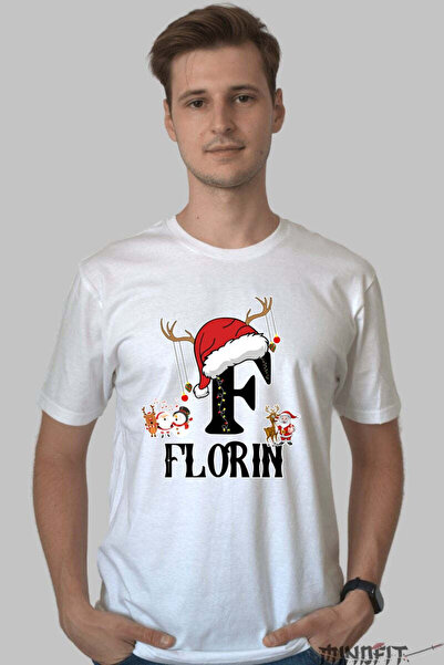 GILDAN Tricou Craciun Florin Litera F Cu Reni Si Mosul Barbat