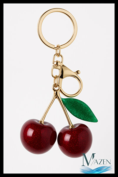 MAZEN Large Size Glittery Fruit Keychain & Bag Charm | Premium Quality | Strawberry – Cherry – Apple Models