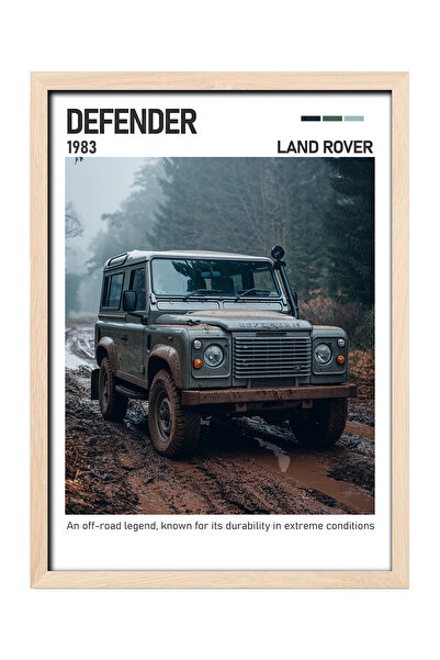 gxe.art Slika na drvenom posteru Land Rover Defender - Legenda off-road vožnje
