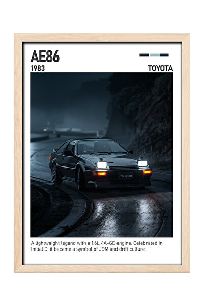 gxe.art Toyota AE86 drveni okvirni poster slika – legenda drifta