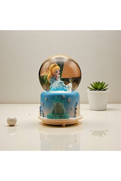 hediyesahibi Frozen Temal Büyük Boy Püskürtmeli Müzikli Işıklı Kar Küresi
