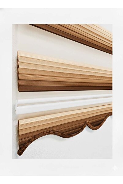 mis home ev tekstil Geniş Plise Dilimli Zebra Perde Kahve