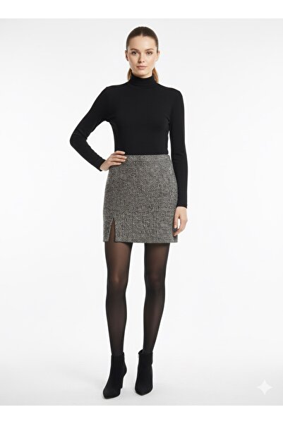 ModamarkReal Women's Slit Stretchy Cashmere Mini Skirt