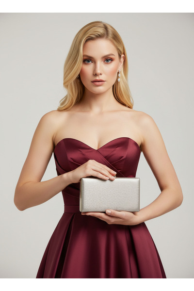 Biçanta Gold Gold Dore Color Matte Anti-Scratch Leather Pearl Wedding Engagement Graduation