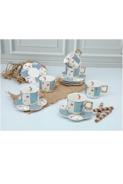 roykink Roykıng Lissome 6'lı Kahve Fincan Takımı GNM 001 (mavi)