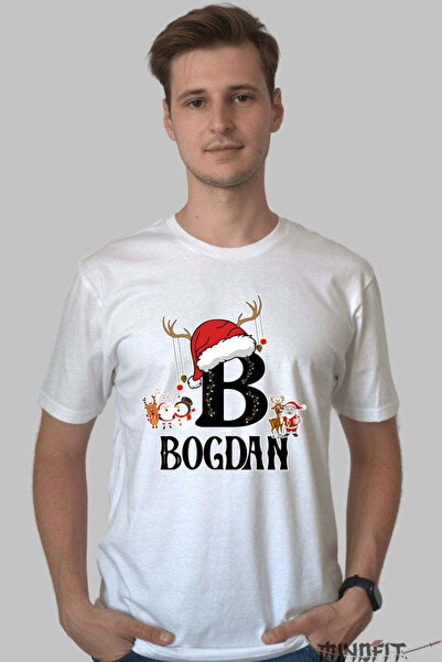 GILDAN Tricou Craciun Bogdan Litera B Cu Reni Si Mosul Barbat