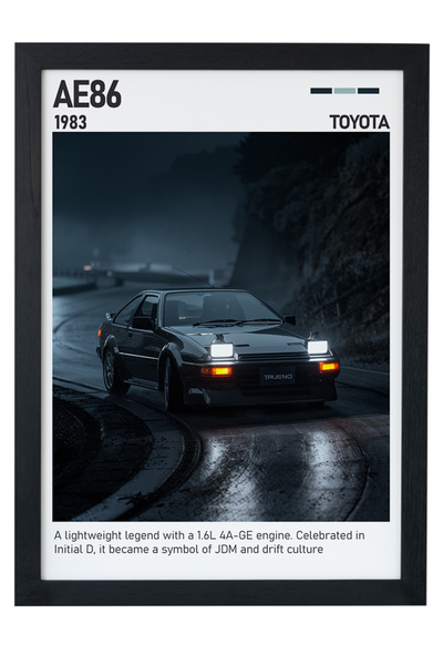 gxe.art Toyota AE86 drveni okvirni poster slika – legenda drifta