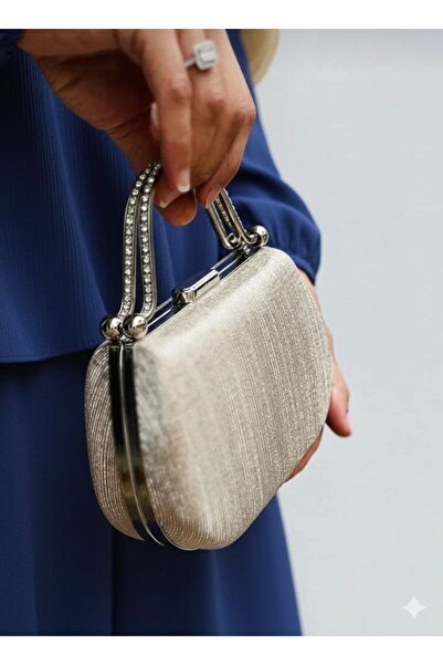 GP GUES POLO Women's Silvery Evening Bag Special Occasion Bag