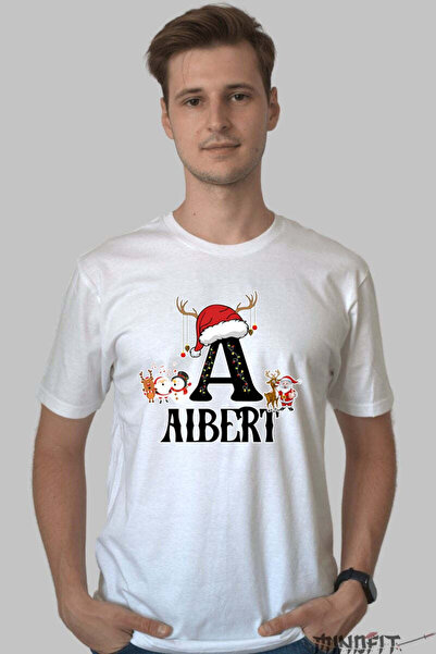 GILDAN Tricou Craciun Albert Litera A Cu Reni Si Mosul Barbat