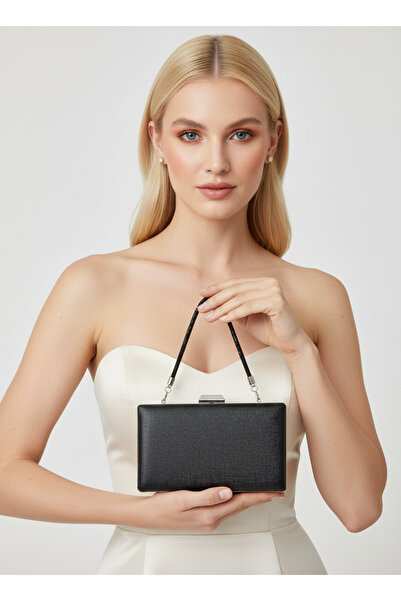 Biçanta Black Color Matte Anti-Scratch Leather Stone Handle Wedding Engagement Graduation