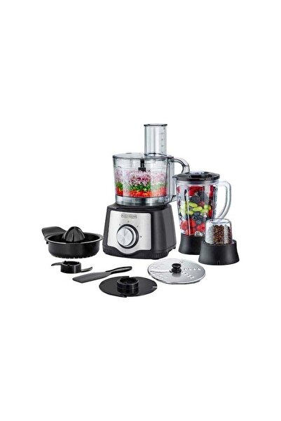 Black&Decker BLACK+DECKER FX650-B5 6-in-1 Food Processor, 1.5L, 600W (Black/Silver)