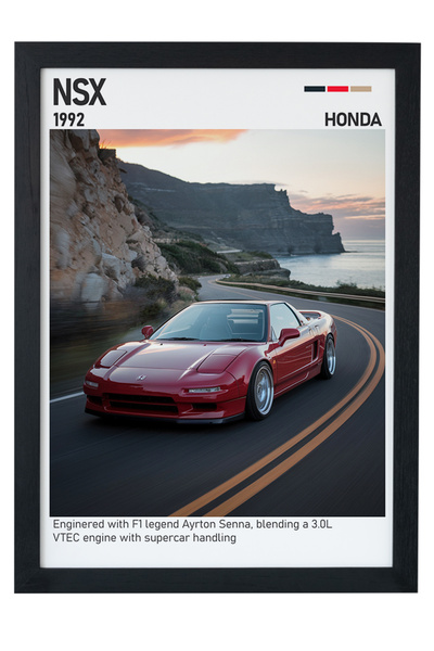 gxe.art Honda NSX drveni poster sa okvirom – ikona japanskog superautomobila