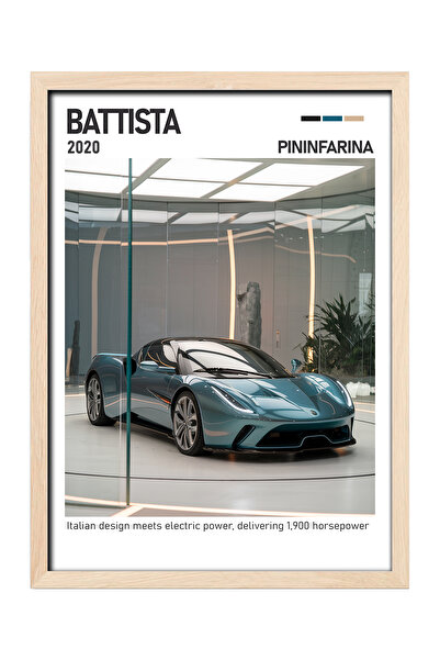 gxe.art Pininfarina Battista drveni okvirni poster slika – Električni hiperau...