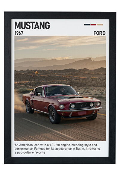gxe.art Pictură cu poster cu cadru din lemn Ford Mustang – Legendă a mașinii ...