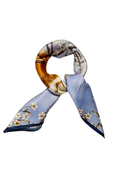 OMG Silk scarf, natural, 53x53cm, Flowering tree