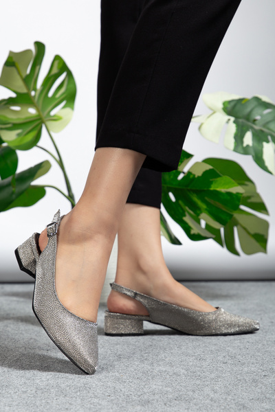 ZSHOES Women's Imported Heeled Shoes with Adjustable Back and Laser Engraving (41/42 Special Large Size)