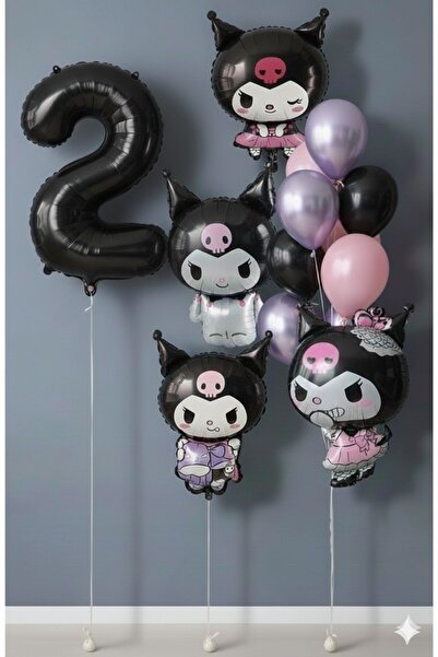 PARTİAVM مجموعة بالونات كورومي ذات طابع عيد الميلاد، بالون أسود على شكل رقم ل...