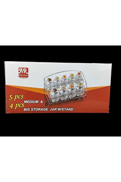 AR High-quality Taiwanese-made acrylic spice jars, 9-piece set