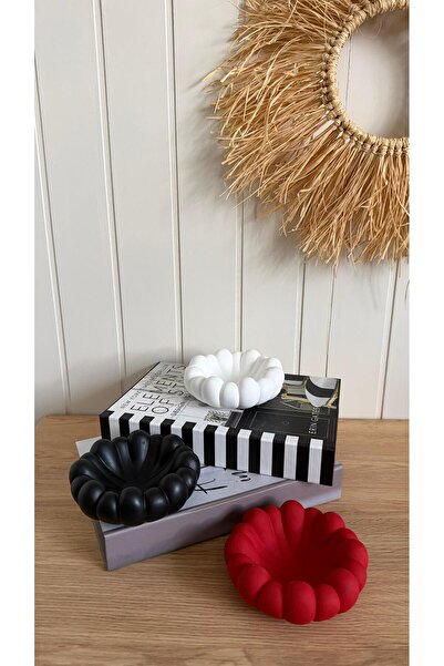 Porselian 3-Pronged Nordic Decorative Plate — Keychain and Jewelry Plate 13cm Nordic Object 13X13