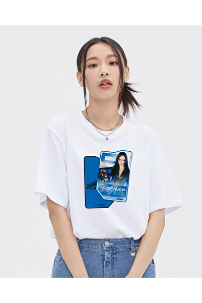 barsdepo Tricou Zoktay cu imprimeu , supradimensionat Tricou alb unisex pentr...