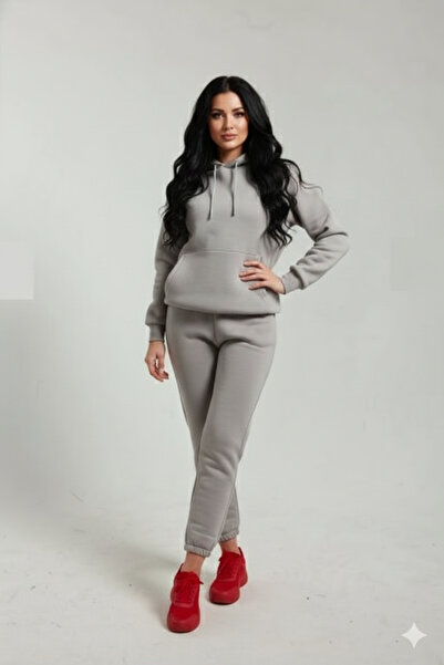 fh fashionhere Women's Hooded Kangaroo Pocket 3 Thread Fleece Inside Soft Tracksuit Set