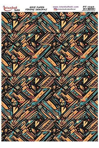 İstanbul Hobi ورق ديكور نحاسي 30×42 سم PT-1242 بنمط عرقي