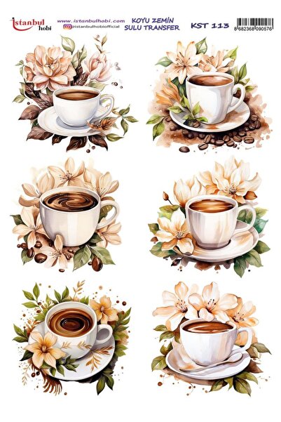 İstanbul Hobi Koyu Zemin Sulu Transfer Kağıdı 25x35cm KST-113