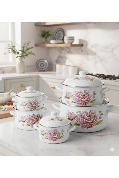 Generic A set of cookware decorated with elegant designs in several sizes