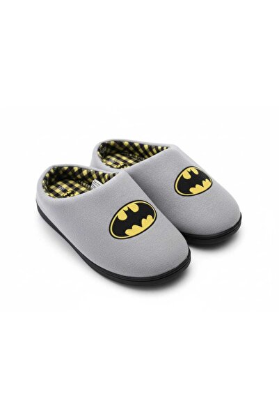 Anka bazaar Lisanslı Batman Logo Baskılı Gri Kapalı Ev Terliği / Panduf