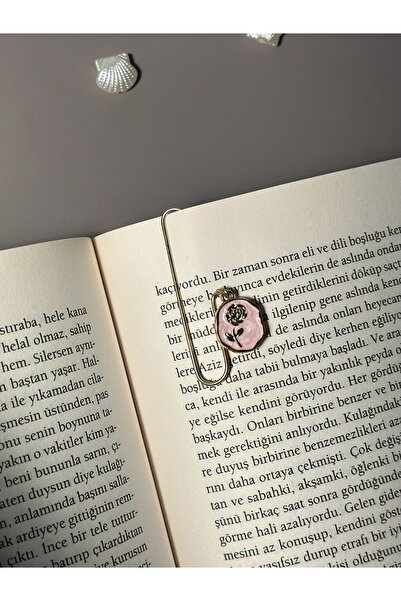 Rika Spolia & Co. Pembe Gül Detay Kitap Ayracı