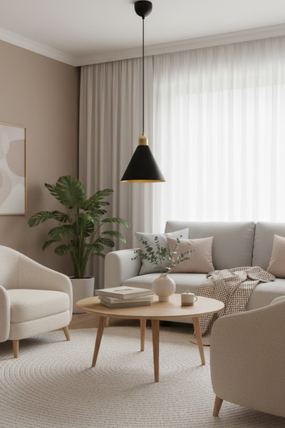 Luzarana Kuki Metal Govde Siyah Renkli Tekli Avize Sarkıt Salon Mutfak Ofis C...