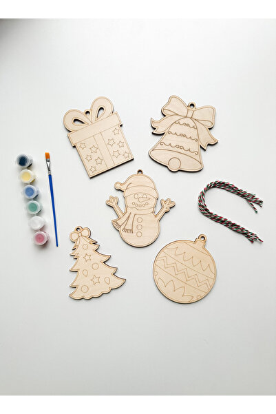 Woodiac It's Woodiful! Yılbaşı Temalı 5'li Ahşap Boyama Seti - Çocuk Etkinliğ...